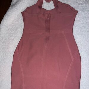 Elegant Pink Halter Dress